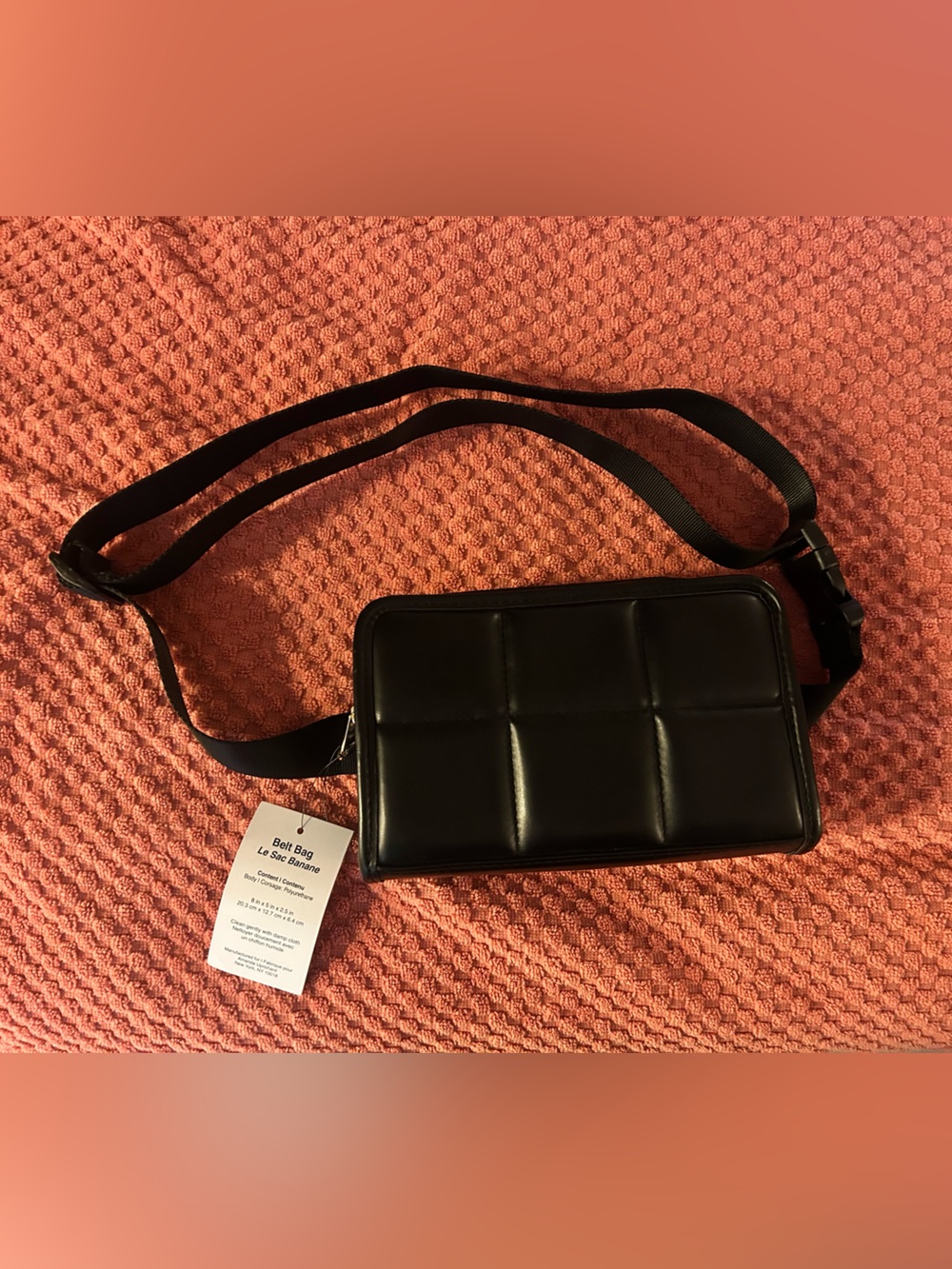 Amanda Uprichard Black Quilted Mini Crossbody Belt Bag